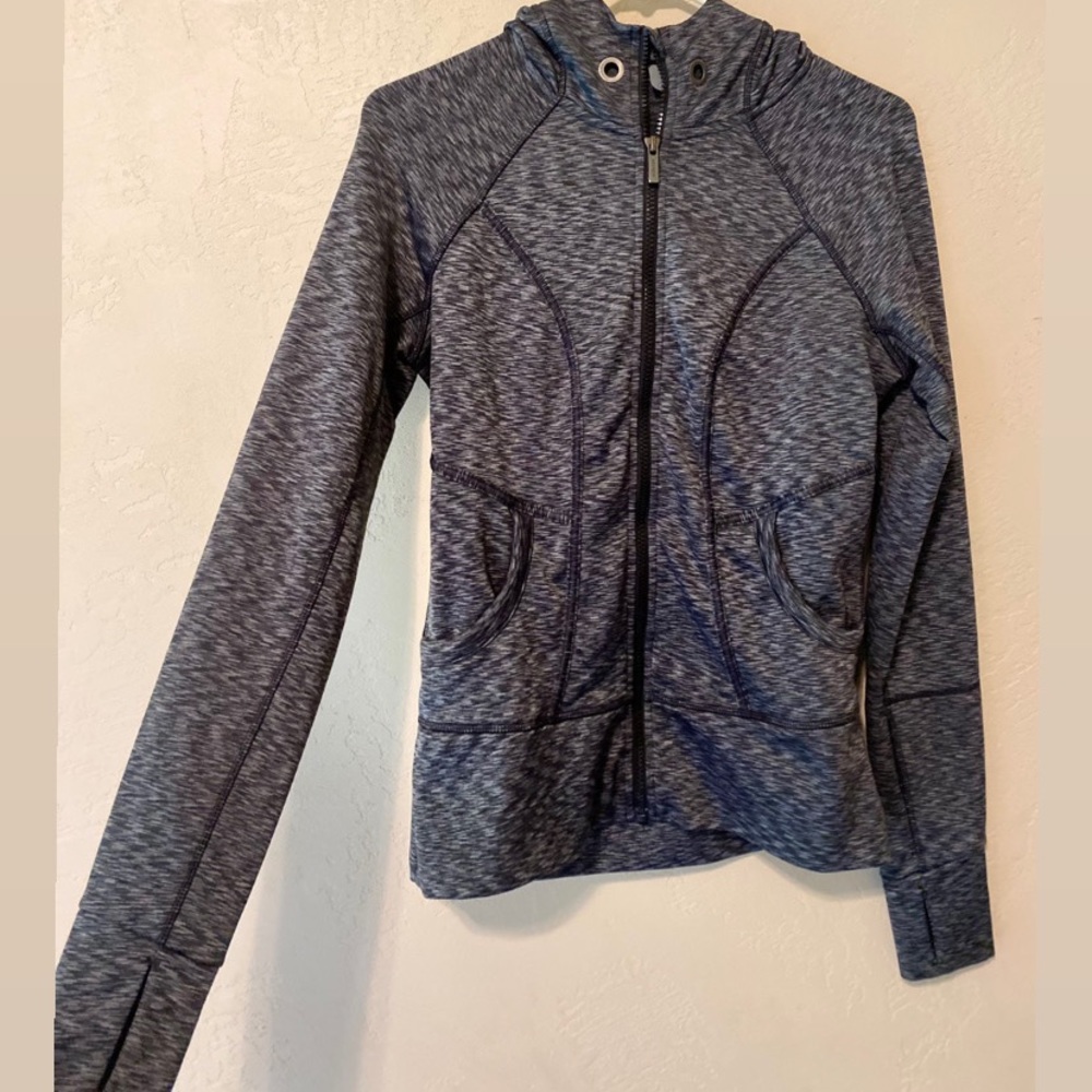 Gray Hooded Workout Zip Up
